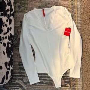 SPANX V-Neck White Bodysuit